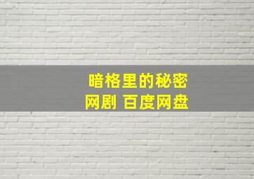 暗格里的秘密网剧 百度网盘